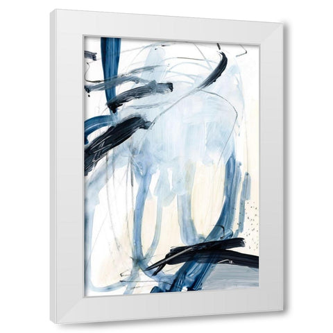 Indigo Swash II White Modern Wood Framed Art Print by Barnes, Victoria