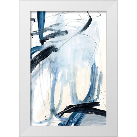 Indigo Swash II White Modern Wood Framed Art Print by Barnes, Victoria