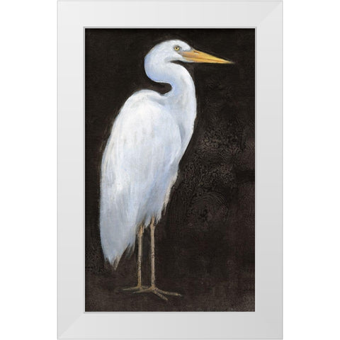 White Heron Portrait I White Modern Wood Framed Art Print by OToole, Tim