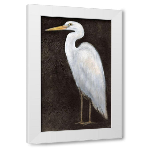 White Heron Portrait II White Modern Wood Framed Art Print by OToole, Tim