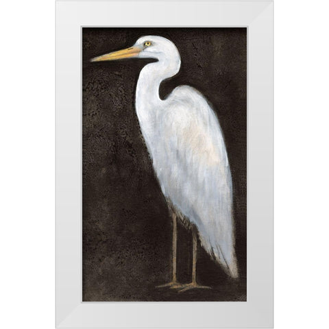 White Heron Portrait II White Modern Wood Framed Art Print by OToole, Tim