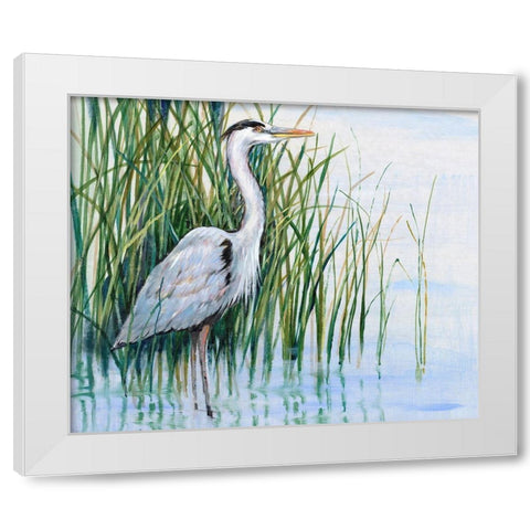 Heron in the Marsh I White Modern Wood Framed Art Print by OToole, Tim