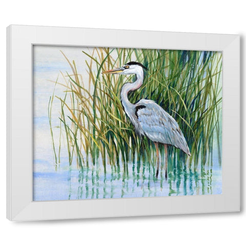 Heron in the Marsh II White Modern Wood Framed Art Print by OToole, Tim