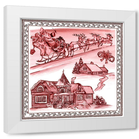 Christmas Wonderland Toile I White Modern Wood Framed Art Print by Wang, Melissa