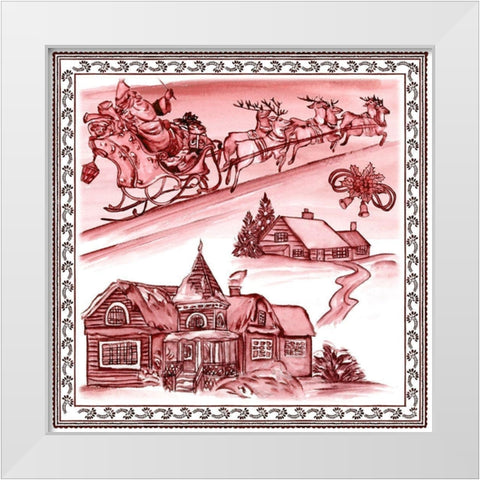 Christmas Wonderland Toile I White Modern Wood Framed Art Print by Wang, Melissa