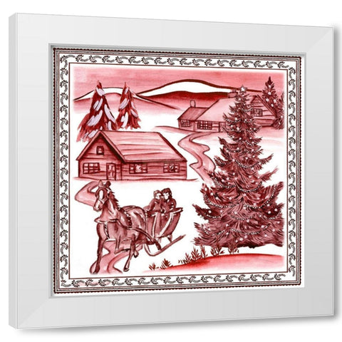 Christmas Wonderland Toile II White Modern Wood Framed Art Print by Wang, Melissa