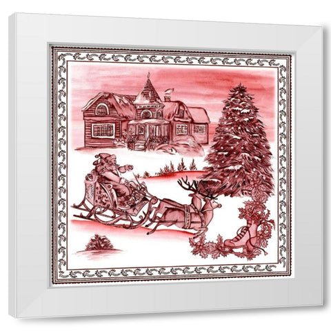 Christmas Wonderland Toile IV White Modern Wood Framed Art Print by Wang, Melissa