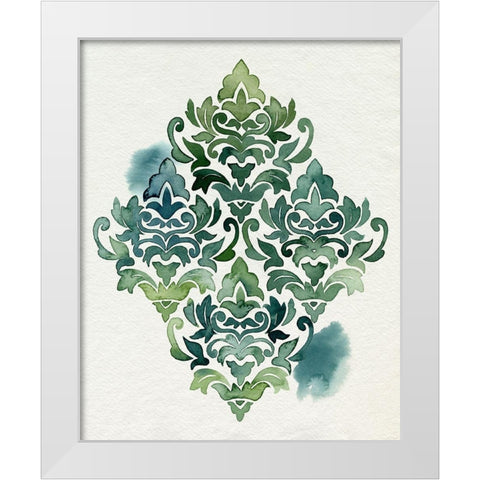 Algae and Azule Motif I White Modern Wood Framed Art Print by Popp, Grace