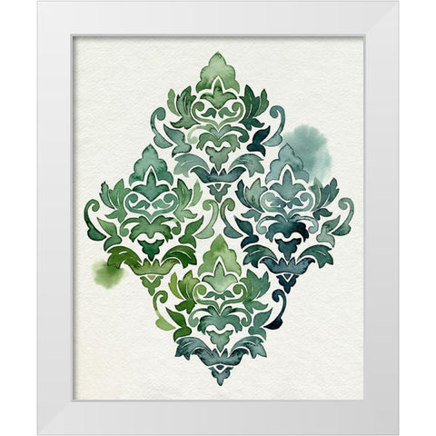 Algae and Azule Motif II White Modern Wood Framed Art Print by Popp, Grace