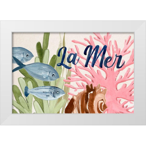 Pastel Mer III White Modern Wood Framed Art Print by Warren, Annie