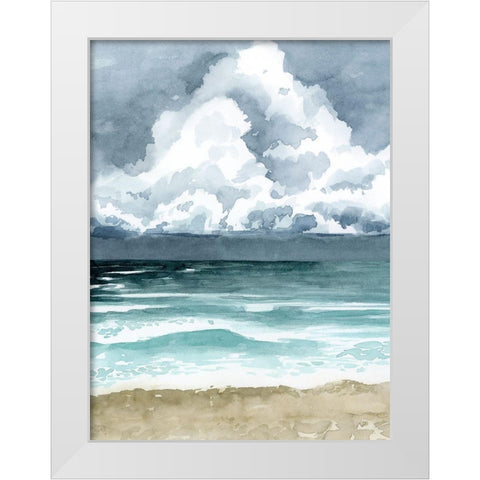 South Beach Storm I White Modern Wood Framed Art Print by Popp, Grace