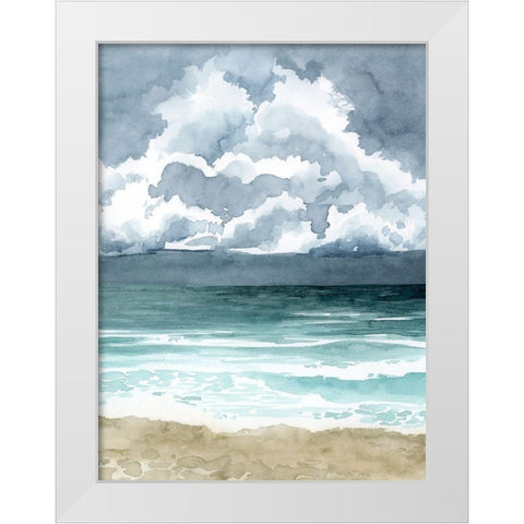 South Beach Storm II White Modern Wood Framed Art Print by Popp, Grace