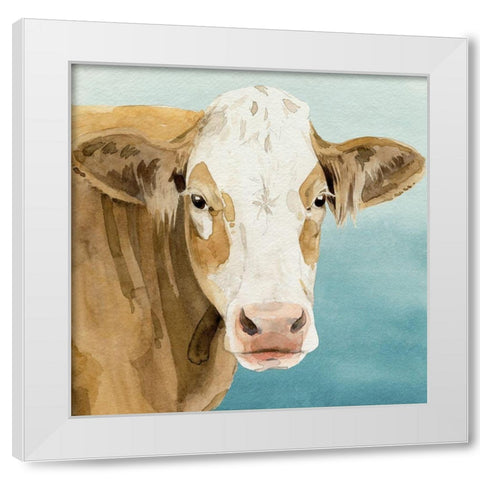 Hereford Stare I White Modern Wood Framed Art Print by Popp, Grace