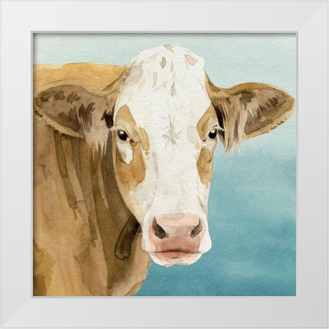 Hereford Stare I White Modern Wood Framed Art Print by Popp, Grace