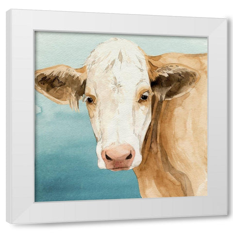 Hereford Stare II White Modern Wood Framed Art Print by Popp, Grace