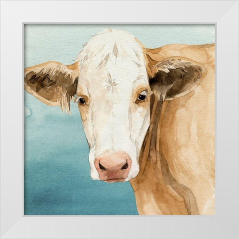 Hereford Stare II White Modern Wood Framed Art Print by Popp, Grace