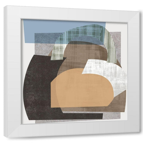 Scribble Fabrics III White Modern Wood Framed Art Print by Wang, Melissa