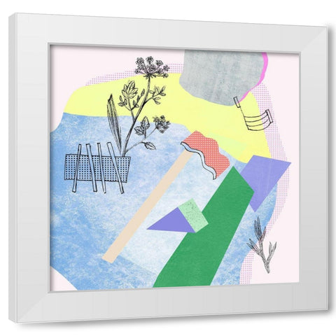 Flower-Field I White Modern Wood Framed Art Print by Wang, Melissa