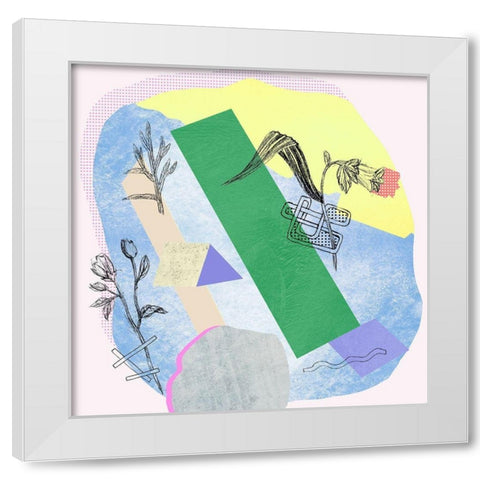 Flower-Field II White Modern Wood Framed Art Print by Wang, Melissa