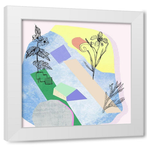 Flower-Field V White Modern Wood Framed Art Print by Wang, Melissa