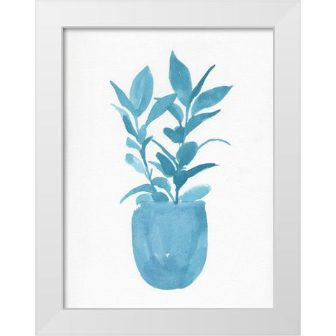 Watercolor House Plant III White Modern Wood Framed Art Print by Green, Jacob