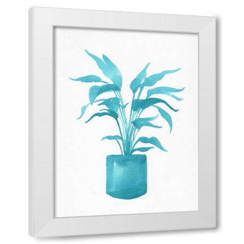 Watercolor House Plant IV White Modern Wood Framed Art Print by Green, Jacob