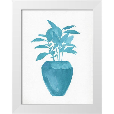 Watercolor House Plant V White Modern Wood Framed Art Print by Green, Jacob