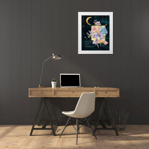 Moonlight Flowers III White Modern Wood Framed Art Print by Wang, Melissa