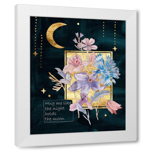 Moonlight Flowers III White Modern Wood Framed Art Print by Wang, Melissa