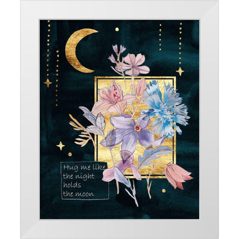 Moonlight Flowers III White Modern Wood Framed Art Print by Wang, Melissa