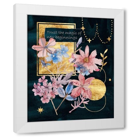 Moonlight Flowers IV White Modern Wood Framed Art Print by Wang, Melissa