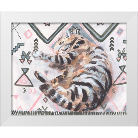 Little Sleepy Head II White Modern Wood Framed Art Print by Wang, Melissa