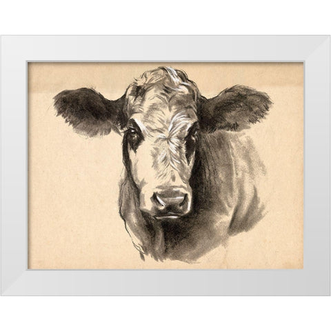 Charcoal Cow I White Modern Wood Framed Art Print by Parker, Jennifer Paxton
