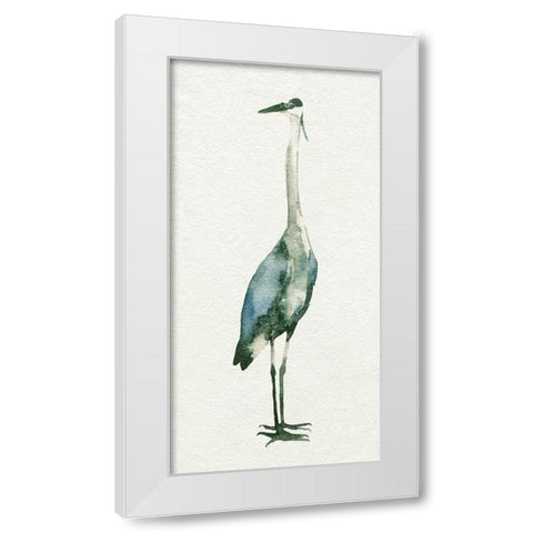 Deep Blue Heron II White Modern Wood Framed Art Print by Caroline, Emma