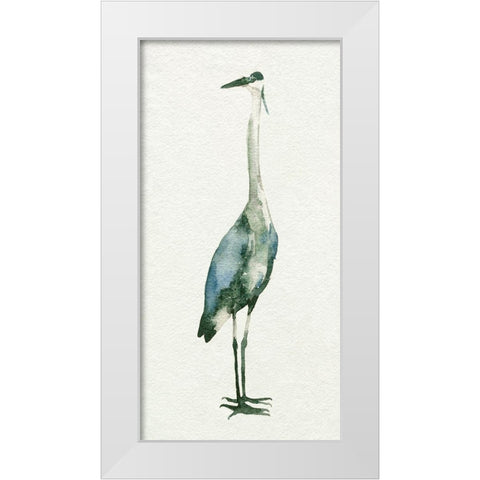Deep Blue Heron II White Modern Wood Framed Art Print by Caroline, Emma