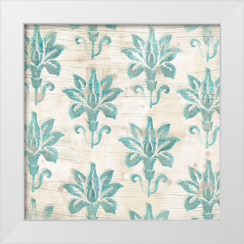 Serene Cerulean I White Modern Wood Framed Art Print by Vess, June Erica