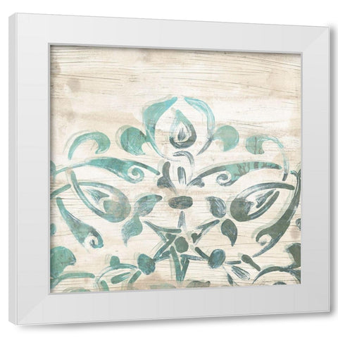 Serene Cerulean II White Modern Wood Framed Art Print by Vess, June Erica