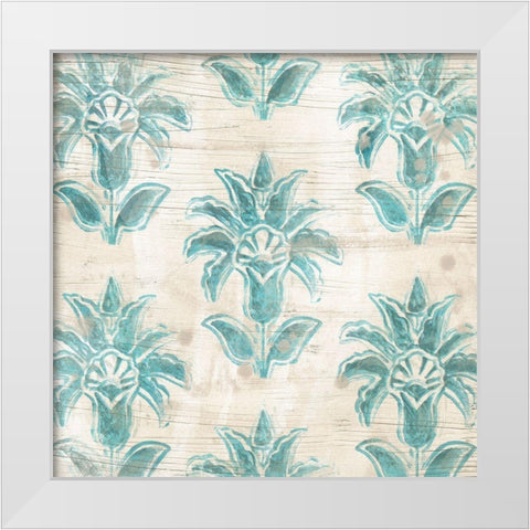 Serene Cerulean V White Modern Wood Framed Art Print by Vess, June Erica