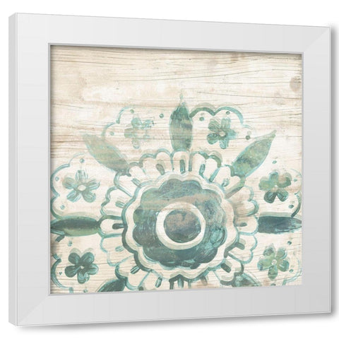 Serene Cerulean VI White Modern Wood Framed Art Print by Vess, June Erica