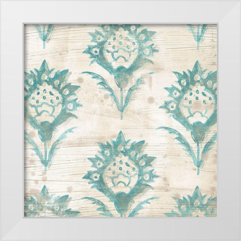 Serene Cerulean VII White Modern Wood Framed Art Print by Vess, June Erica