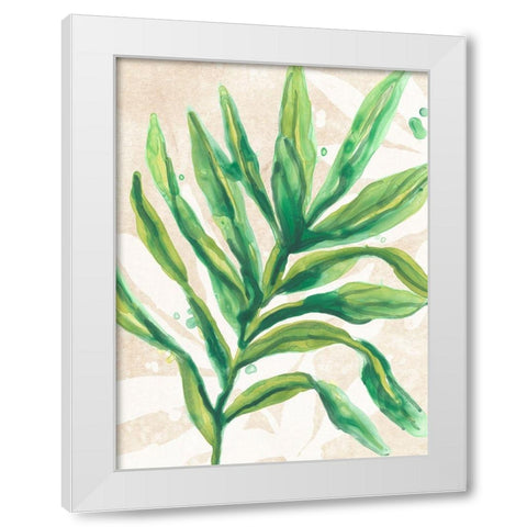 Parchment Palms I White Modern Wood Framed Art Print by Vess, June Erica