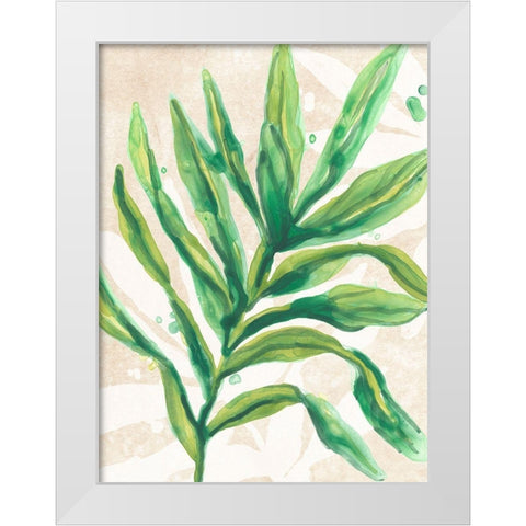 Parchment Palms I White Modern Wood Framed Art Print by Vess, June Erica