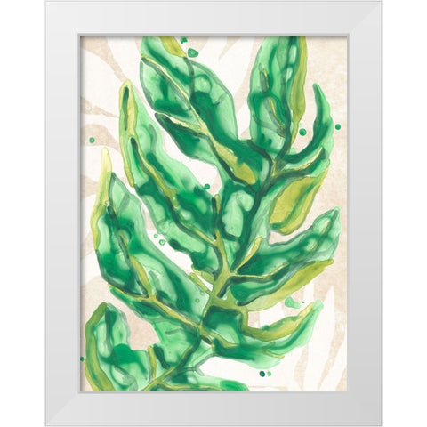 Parchment Palms III White Modern Wood Framed Art Print by Vess, June Erica