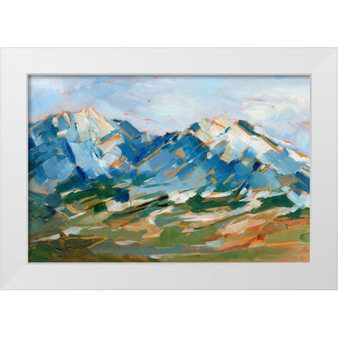 Blue Mountain Peaks I White Modern Wood Framed Art Print by Harper, Ethan