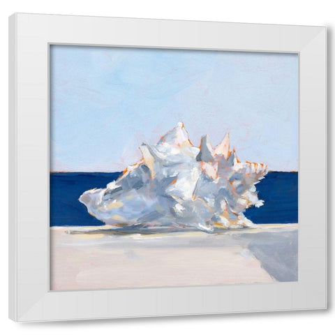Shell By the Shore I White Modern Wood Framed Art Print by Harper, Ethan