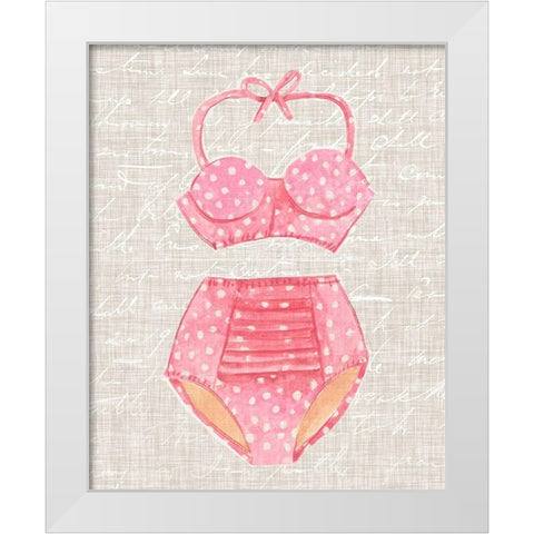 Vintage Swimming II White Modern Wood Framed Art Print by Warren, Annie