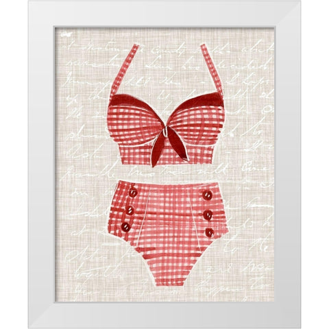 Vintage Swimming III White Modern Wood Framed Art Print by Warren, Annie