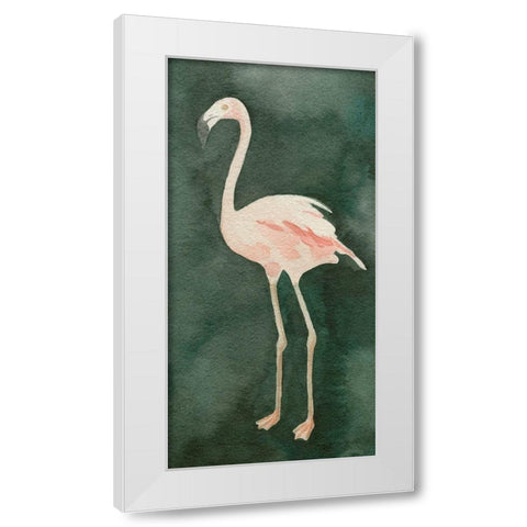 Forest Flamingo I White Modern Wood Framed Art Print by Caroline, Emma