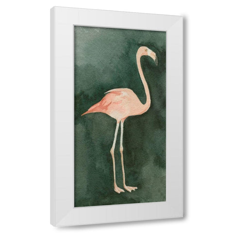 Forest Flamingo II White Modern Wood Framed Art Print by Caroline, Emma