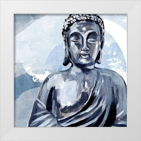Awaken in Blue I White Modern Wood Framed Art Print by Warren, Annie